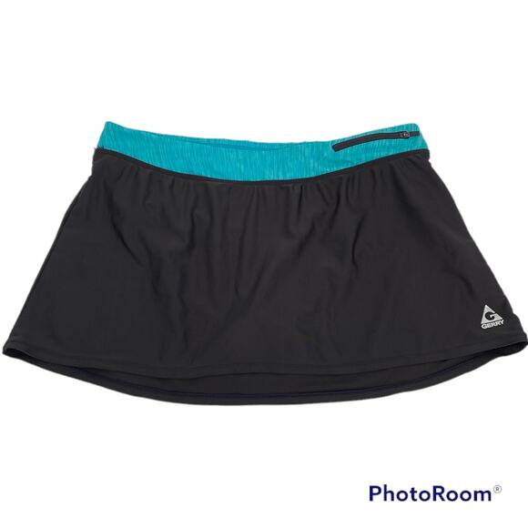 Gerry Activewear Stretch Gray Blue Mini Swim Skort Skirt Women's Size Medium - Picture 1 of 6